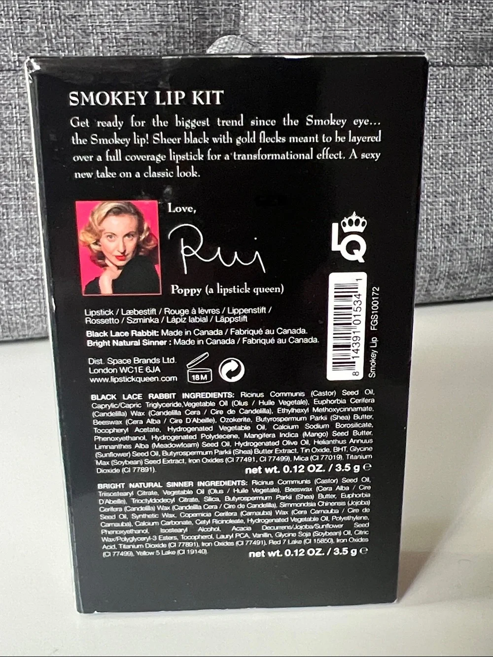 Lipstick Queen Smokey Lip Kit - Pink Box with Black & Silver Tubes